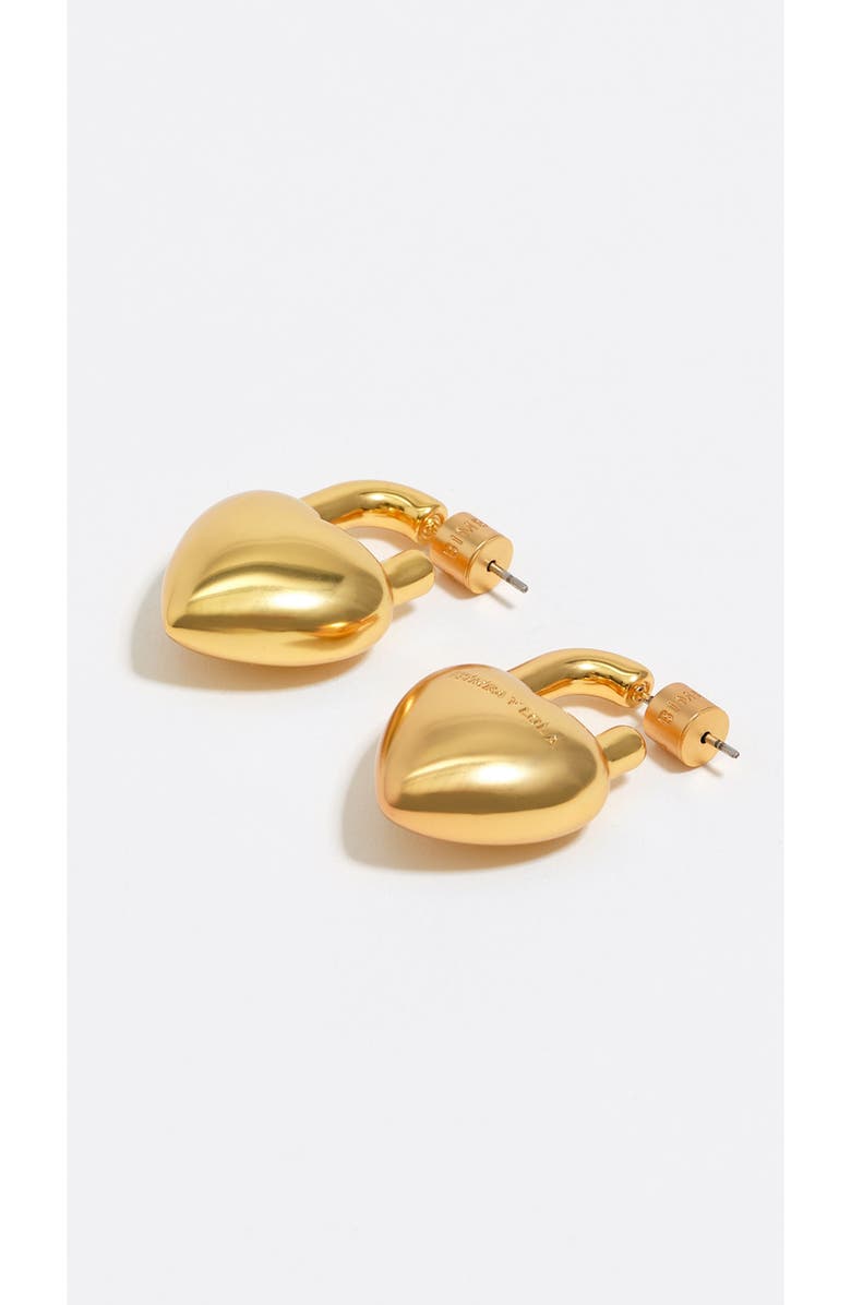 Bimba y Lola Matte Padlock Heart Earrings, Alternate, color, 