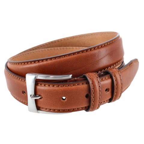 Vincenzo 35mm Premium Italian Leather Contrast Stitch Casual Dress Belt
