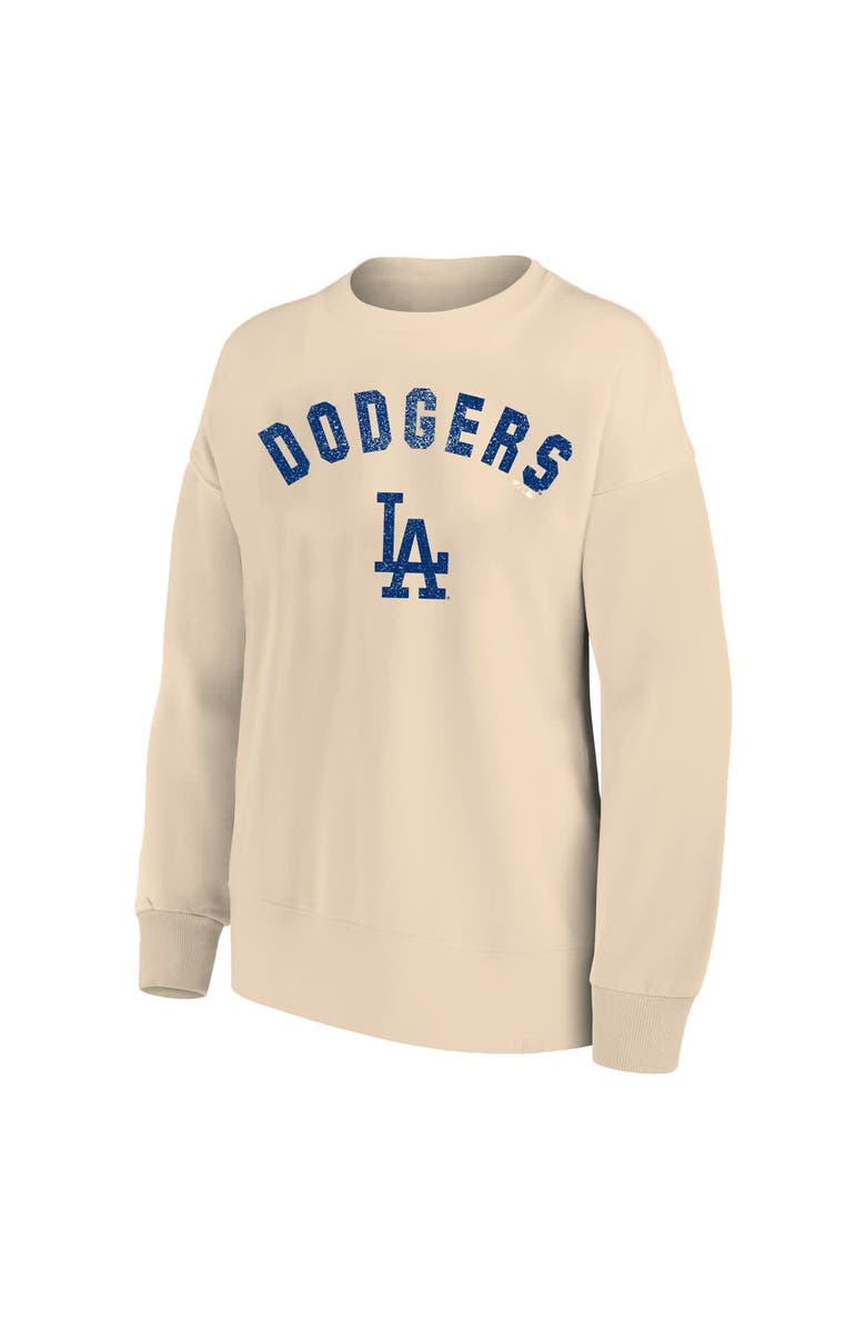 PROFILE Women's Profile Oatmeal Los Angeles Dodgers Plus Size French Terry Pullover Sweatshirt, Alternate, color, Oatmeal