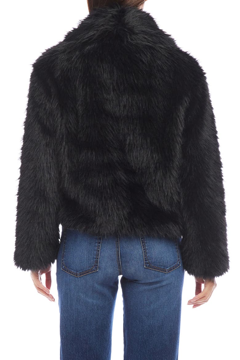 Faux Fur Coat, Alternate, color, BLACK
