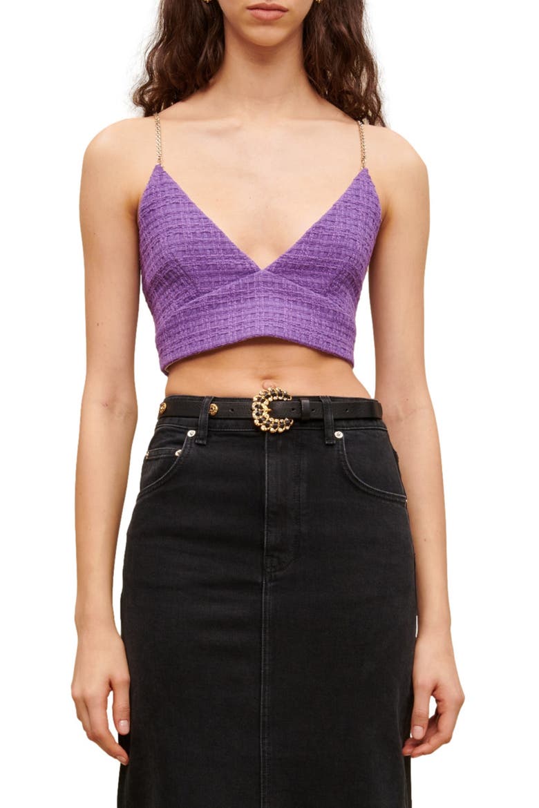 Lapraia Crop Chain Strap Camisole, Main, color, PURPLE