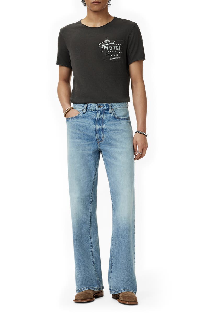 John Varvatos Badland Motel Raw Edge Organic Cotton Graphic T-Shirt, Alternate, color, Charcoal