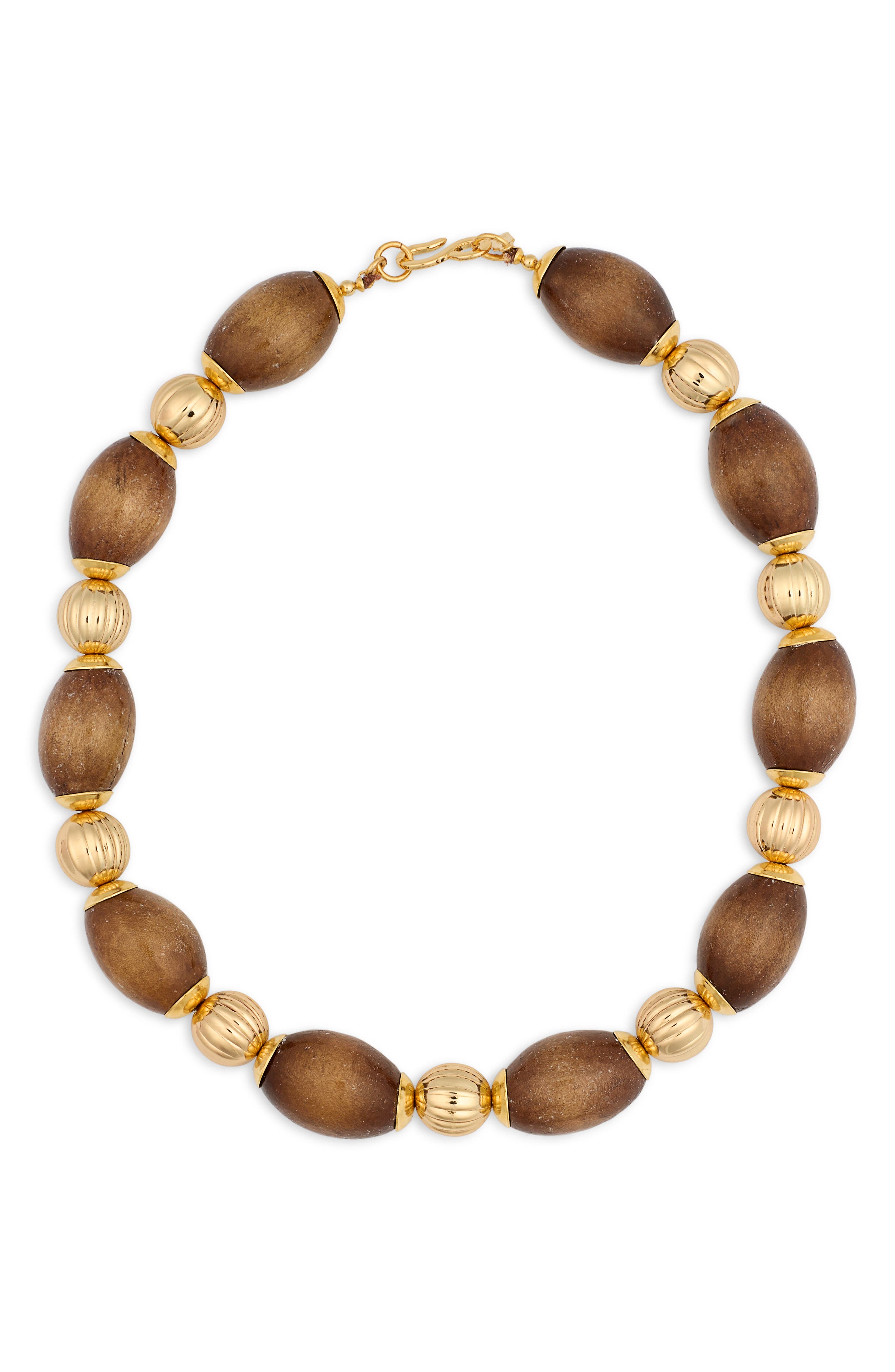 Kenneth Jay Lane Wood Beaded Necklace