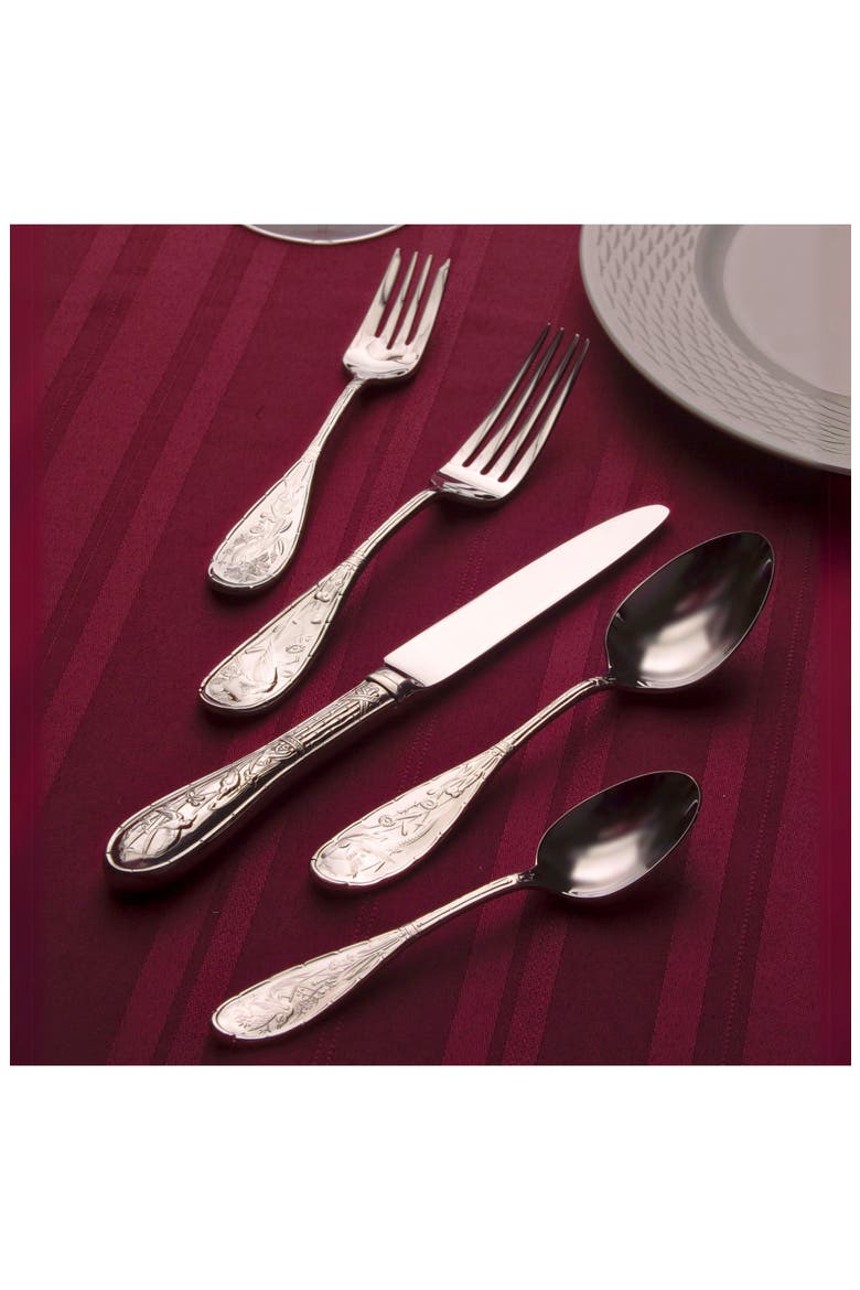 Japanese Bird 20-Piece Flatware Set, Alternate, color, SILVER