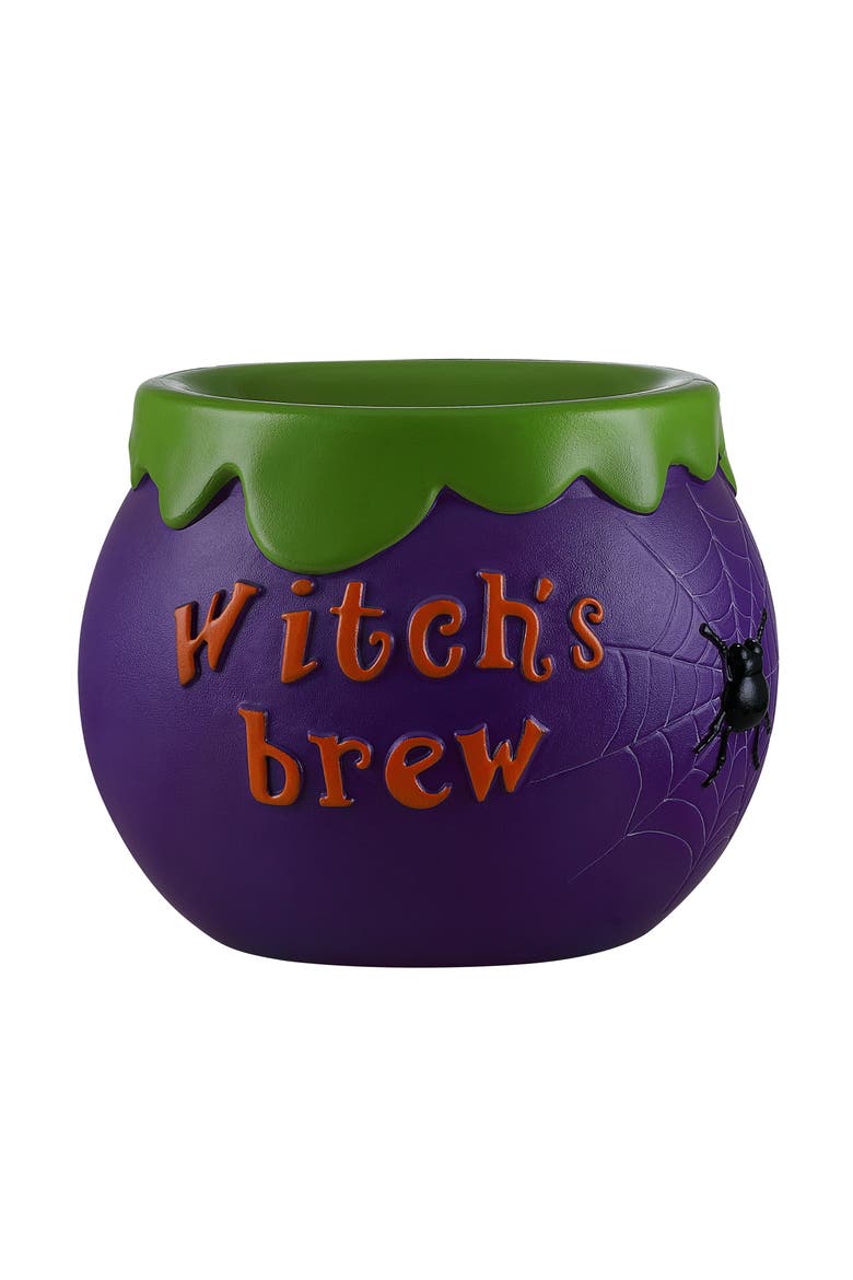 14 in. Cauldron Lit Blow Mold Candy Bowl, Main, color, Multicolor