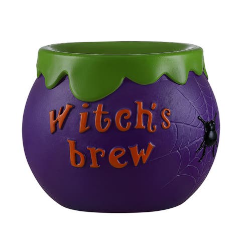 14 in. Cauldron Lit Blow Mold Candy Bowl