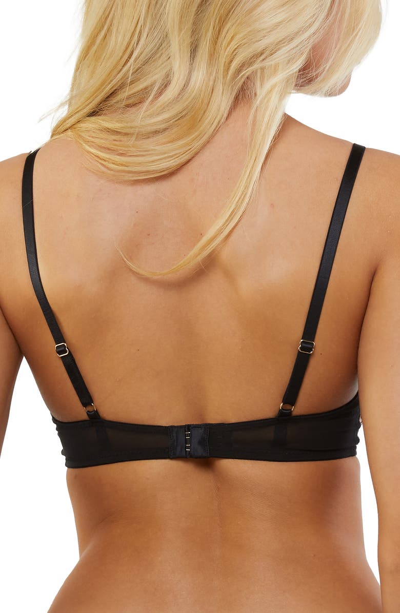 Playful Promises Mayla Embroidered Mesh Open Cup Underwire Bra, Alternate, color, 