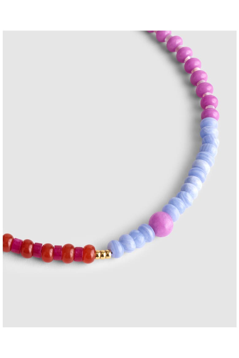 Semiprecious Stone Beaded Choker Necklace, Alternate, color, WARM WISTERIA