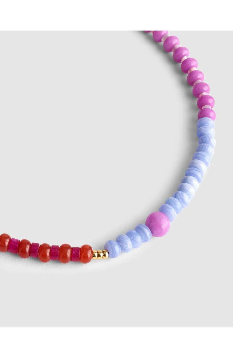 Madewell Semiprecious Stone Beaded Choker Necklace, Alternate, color, Warm Wisteria