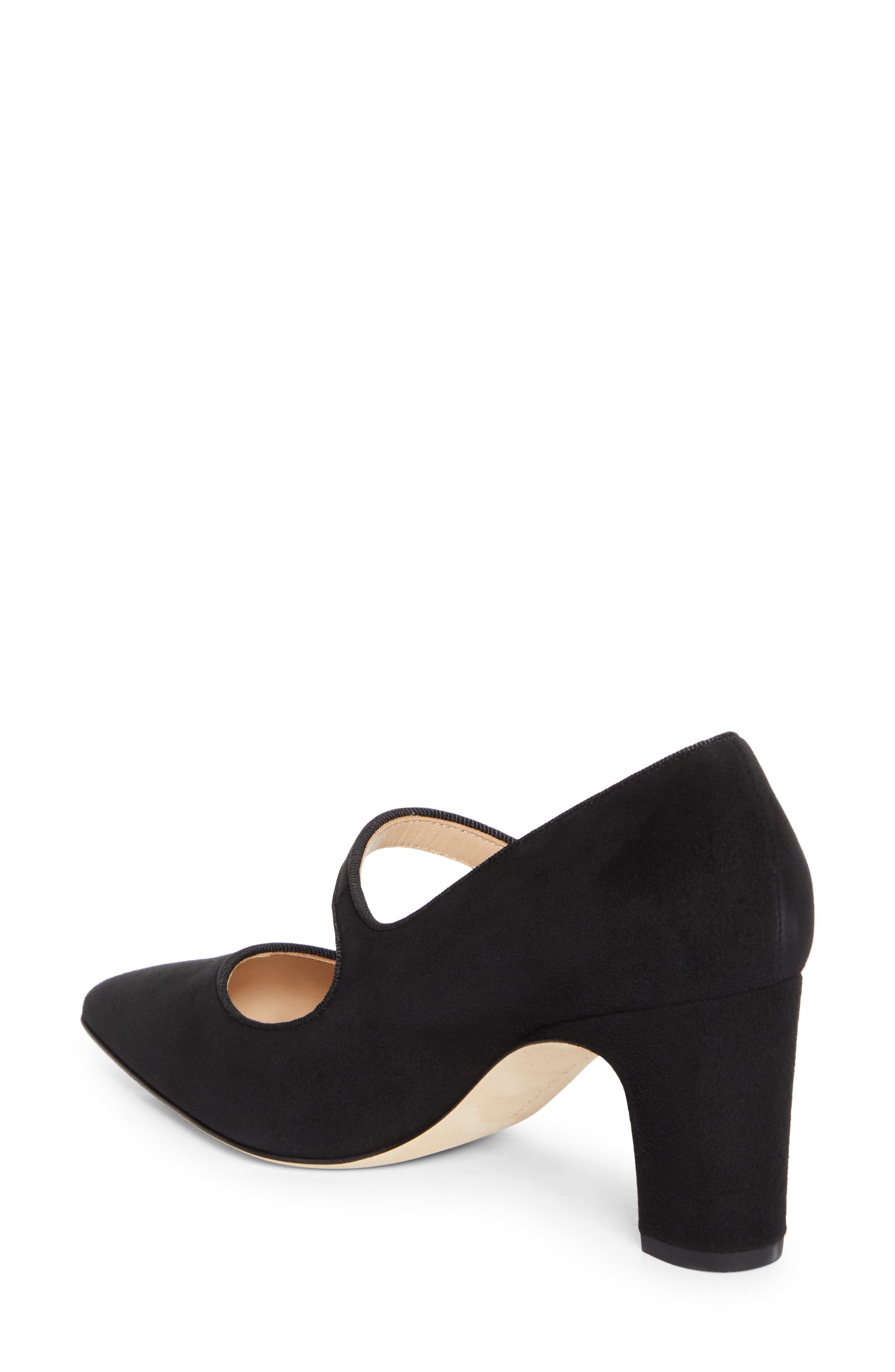 Manolo Blahnik Campariba Pointed Toe Mary Jane Pump, Alternate, color, Black