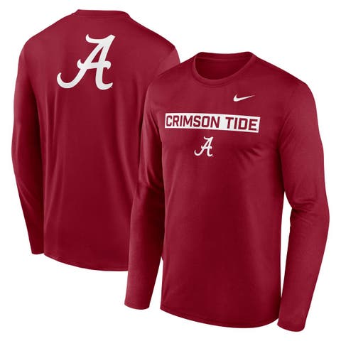 Men's Nike Crimson Alabama Crimson Tide Primetime Campus 2-Hit Legend Dri-FIT Long Sleeve T-Shirt