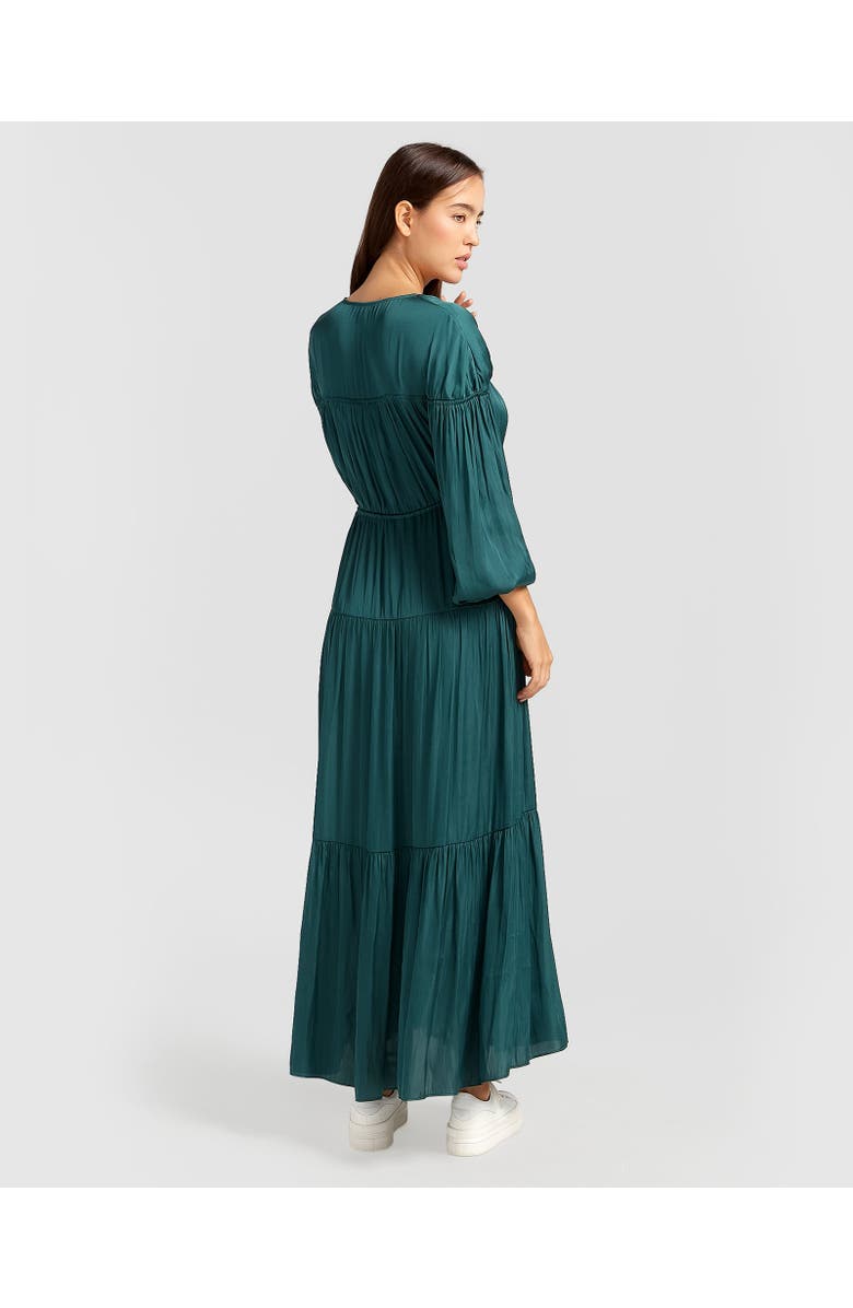 Belle & Bloom Window Seat Tiered Maxi Dress, Alternate, color, Dark Green