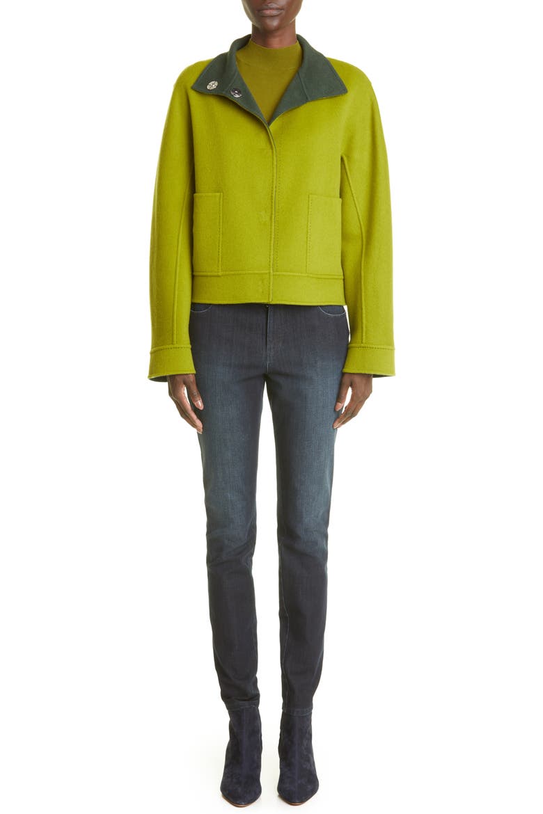 Simone Reversible Wool & Cashmere Coat, Alternate, color, DARK SEAWEED/ SEA KELP