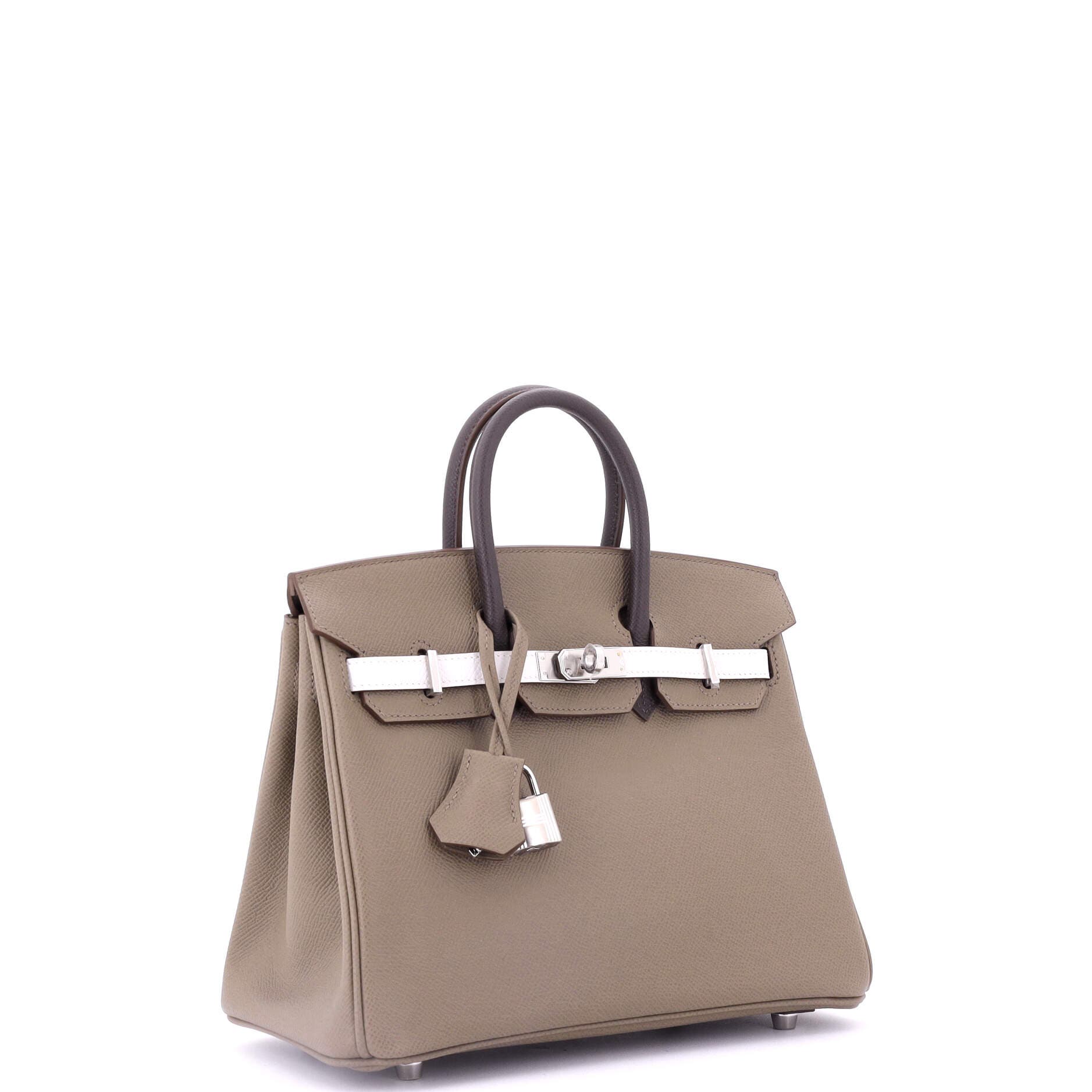 Pre-Owned Hermes Birkin Handbag Tricolor Epsom with Palladium Hardware 25, Alternate, color, 