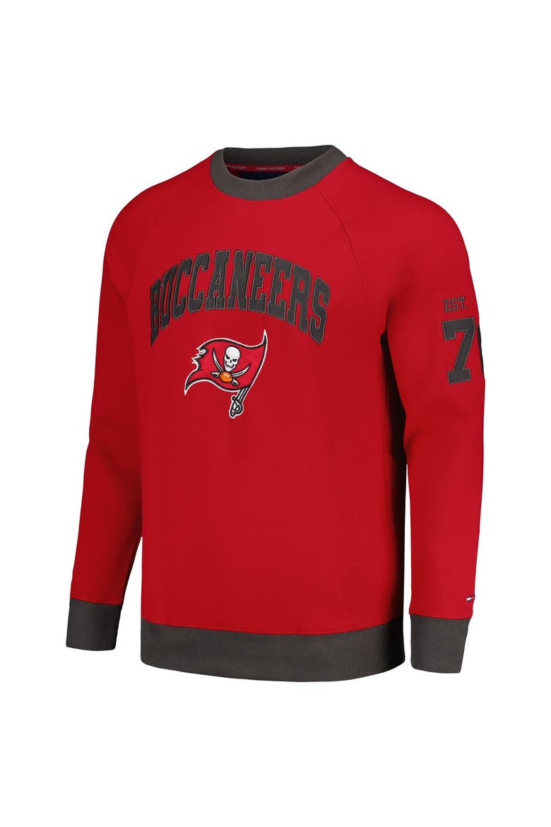 Men's Tommy Hilfiger Red Tampa Bay Buccaneers Reese Raglan Tri-Blend Pullover Sweatshirt, Alternate, color, Red