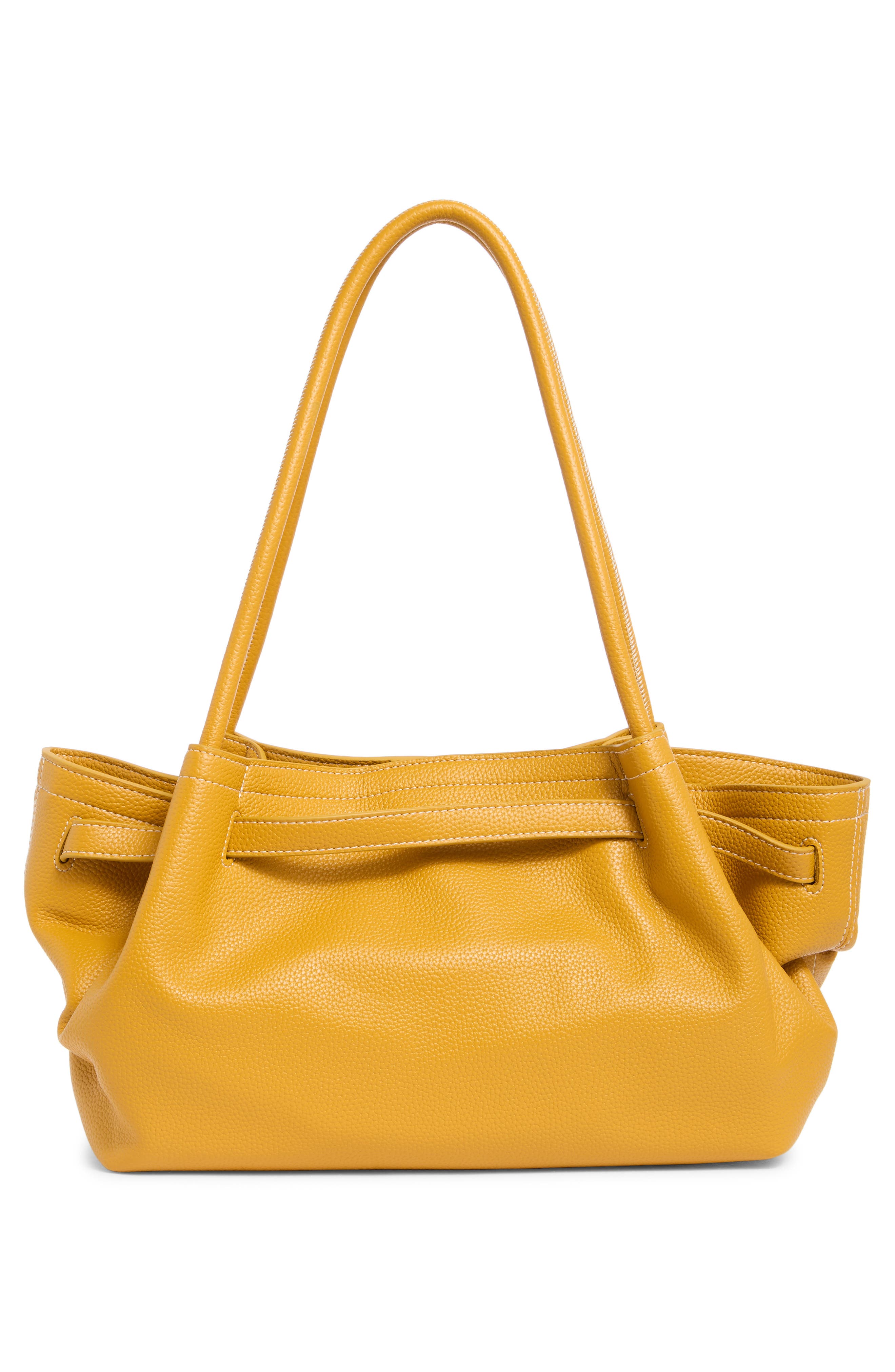 Hana Wide Faux Leather Tote Bag, Alternate, color, GINGER YELLOW
