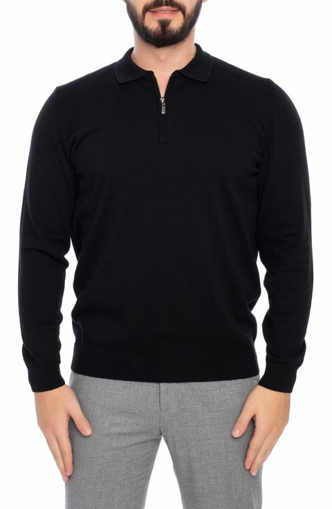 1/4 Zip Cotton Pullover Sweater