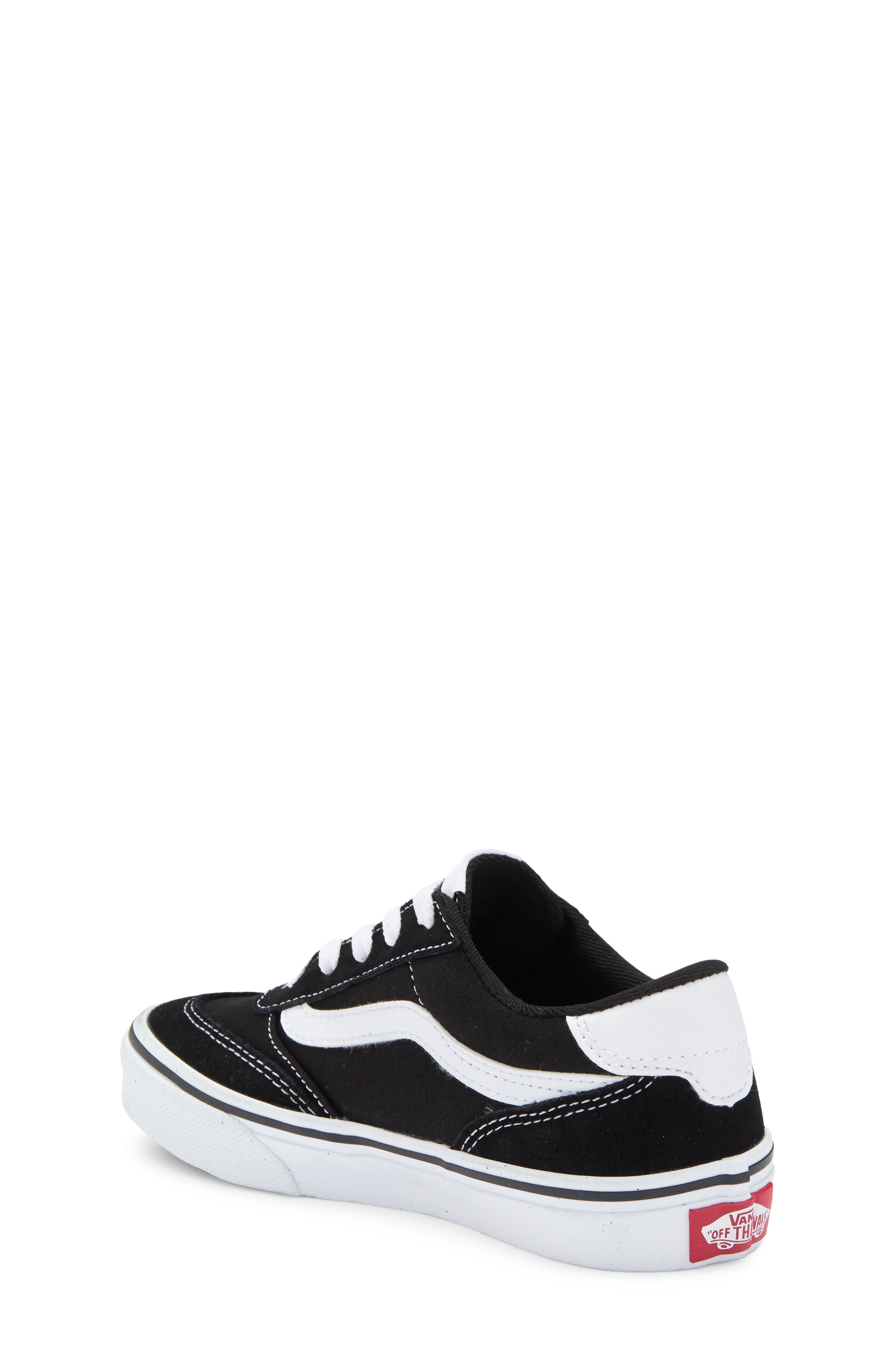 Vans Kids' Brooklyn Sneaker, Alternate, color, Suede/ Canvas Black/ White
