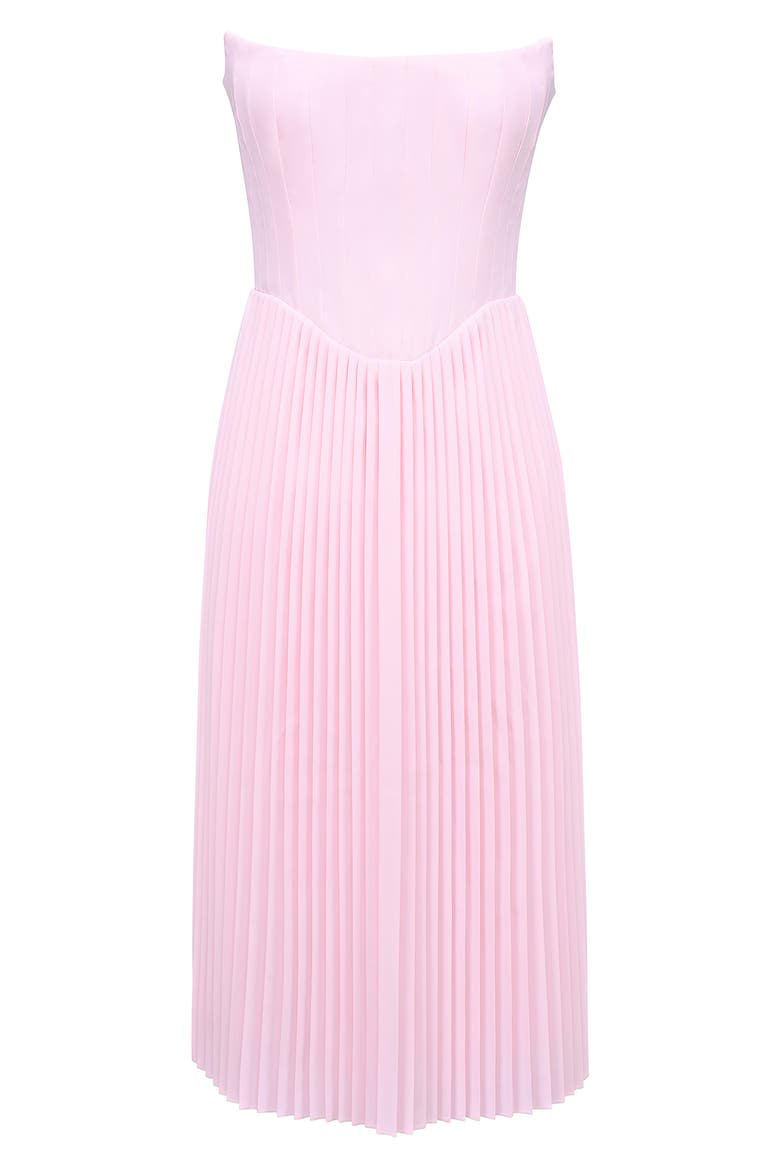 Marci Corset Pleated Strapless Midi Dress, Alternate, color, PINKESQUE
