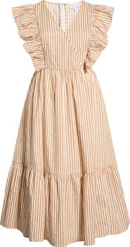 SUGARLIPS Luna Striped Fairness Midi Dress