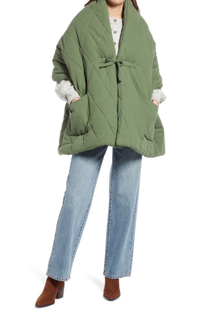 Madewell Quilted Cape Scarf, Main, color,