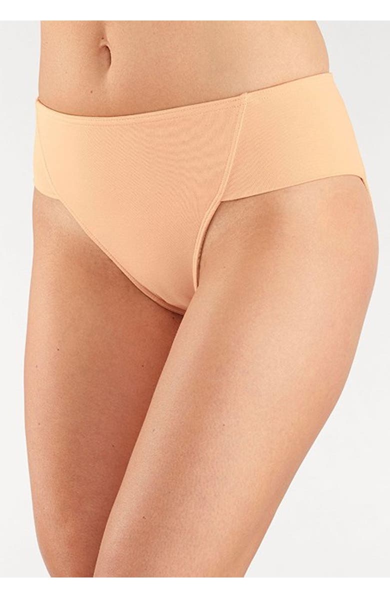 LASCANA 3 Pk High Leg Control Briefs, Alternate, color, Tan & Black & White