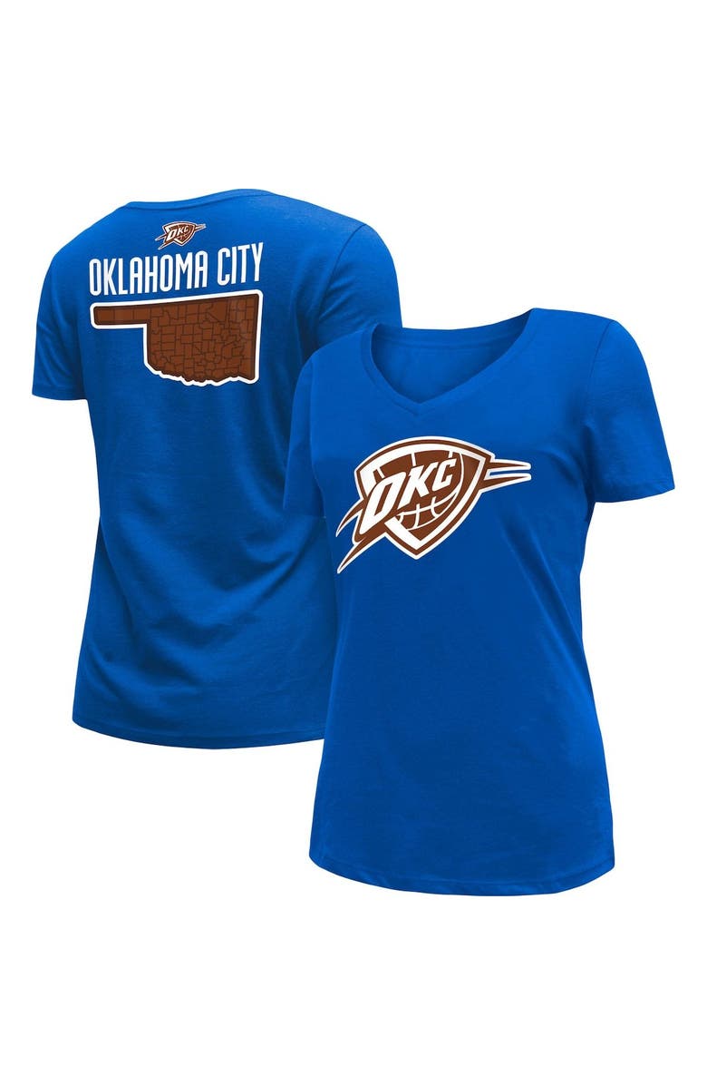 New Era Women's New Era Blue Oklahoma City Thunder 2022/23 City Edition V-Neck T-Shirt, Main, color, 
