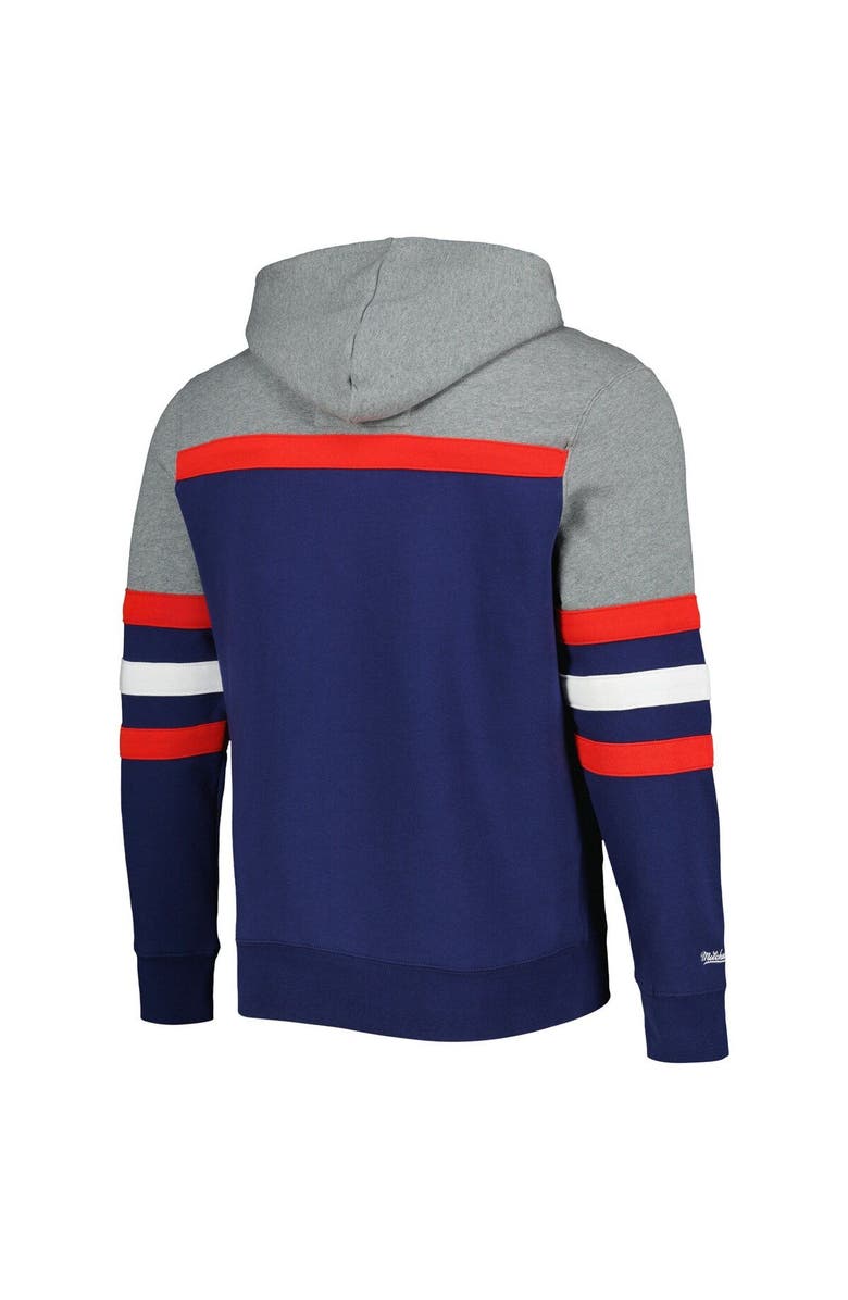 Mitchell & Ness Men's Mitchell & Ness Navy/Heather Gray Washington Capitals Head Coach Pullover Hoodie, Alternate, color, 