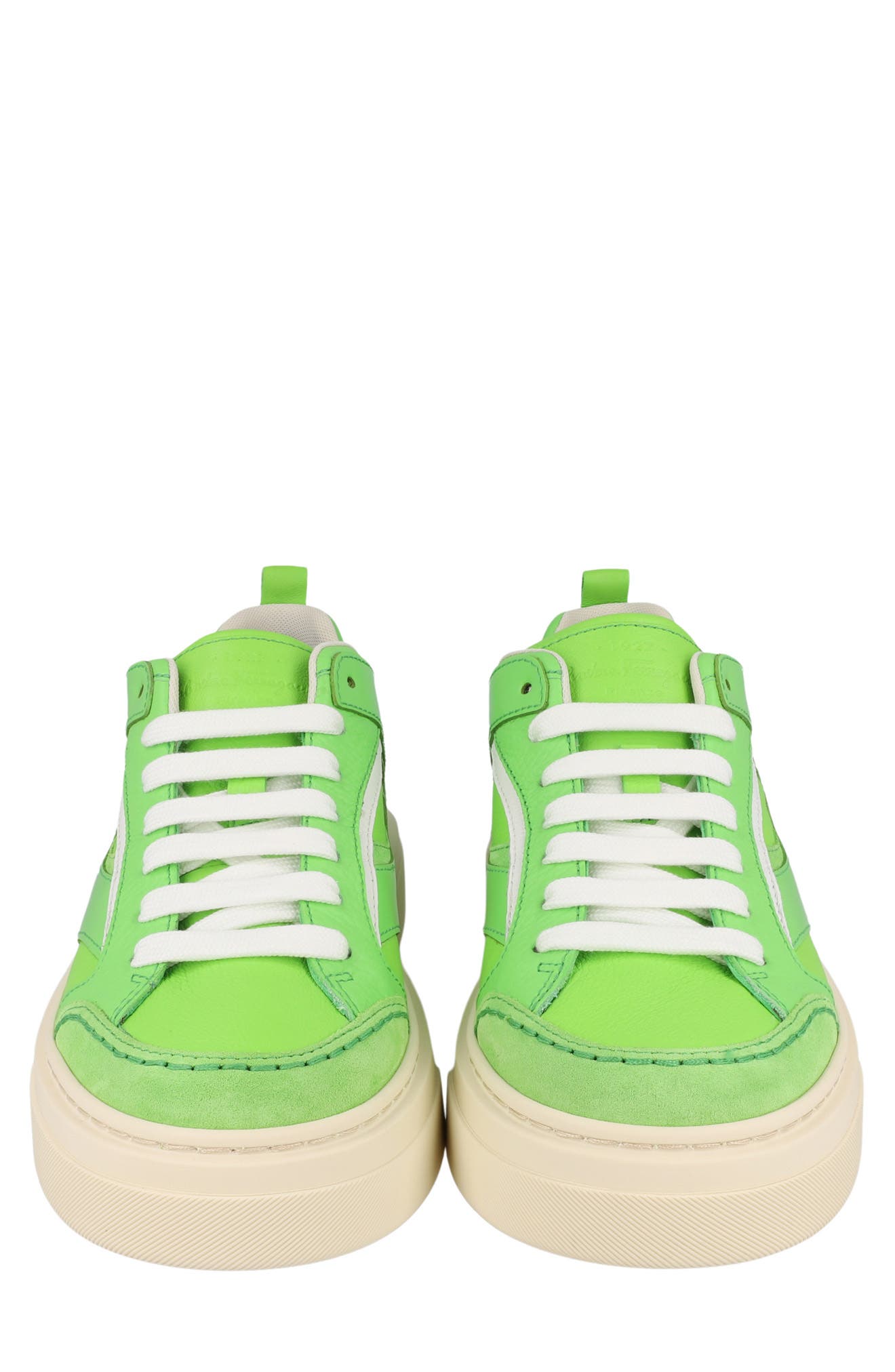 FERRAGAMO Cassina Mix Lace Up Sneaker, Alternate, color, Green