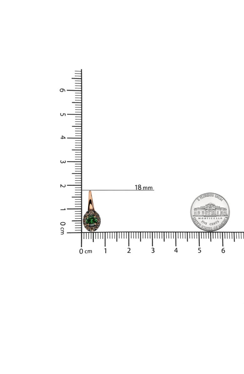 Haus of Brilliance 18K Rose & White Gold 3/8 Ct Diamonds & Tsavorite Gemstone Halo Drop Hoop Earrings, Alternate, color, White
