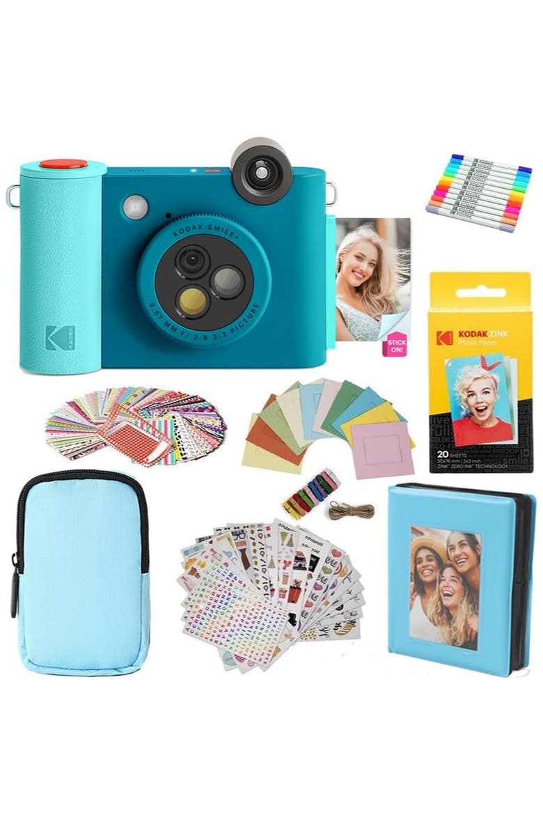 Smile+ 2-in-1 Camera Gift Bundle w/ Blue Case, Main, color, Blue