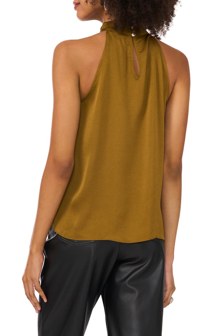 Twist Detail Textured Satin Tank, Alternate, color, BURNT OLIVE