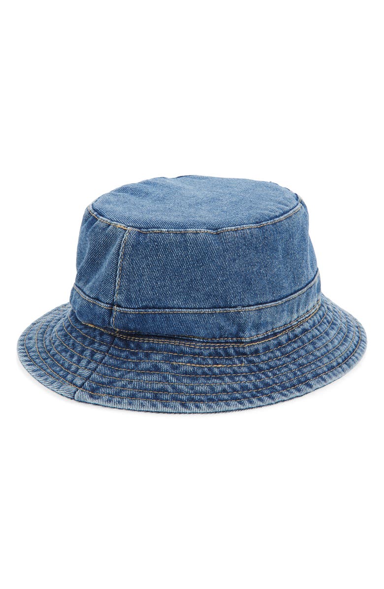 BP. Denim Bucket Hat, Main, color, Medium Wash