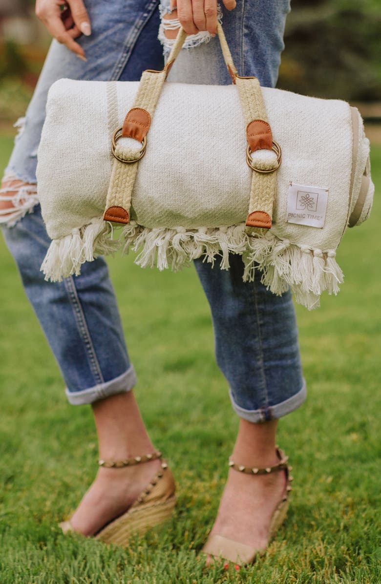 Picnic Time Montecito Outdoor Picnic Blanket, Alternate, color, White