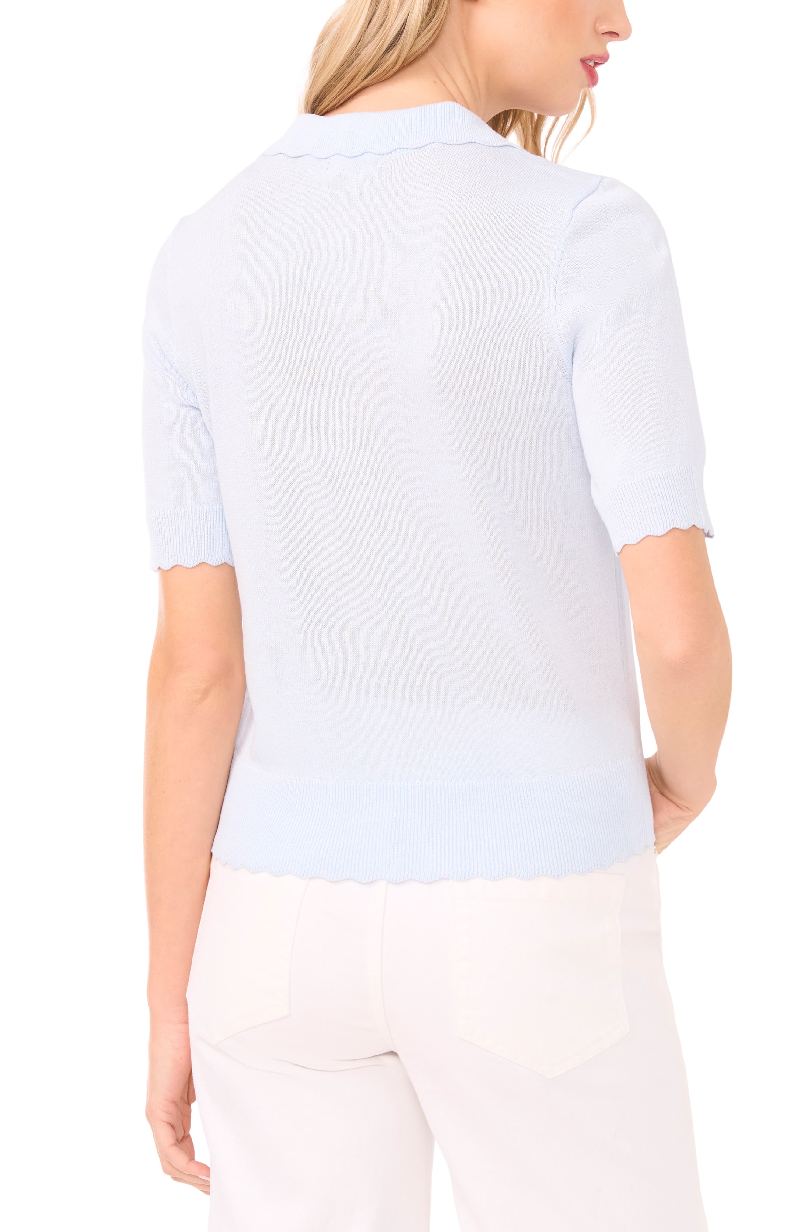 Scalloped Sweater Polo - image 4