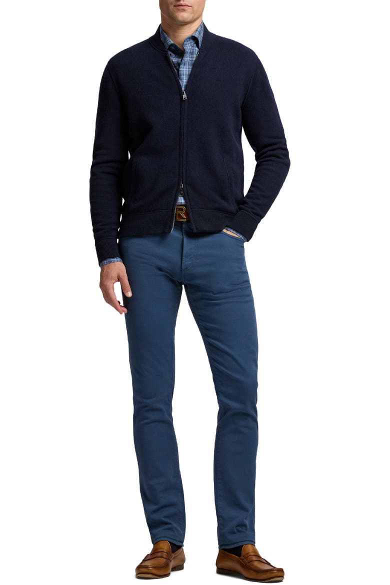 Cashmere French Terry Zip Cardigan, Alternate, color, DARK NAVY