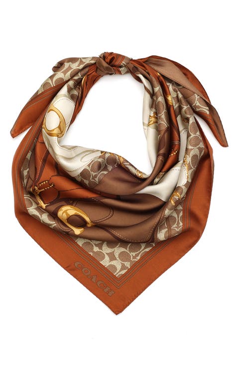 Tabby Print Square Silk Scarf