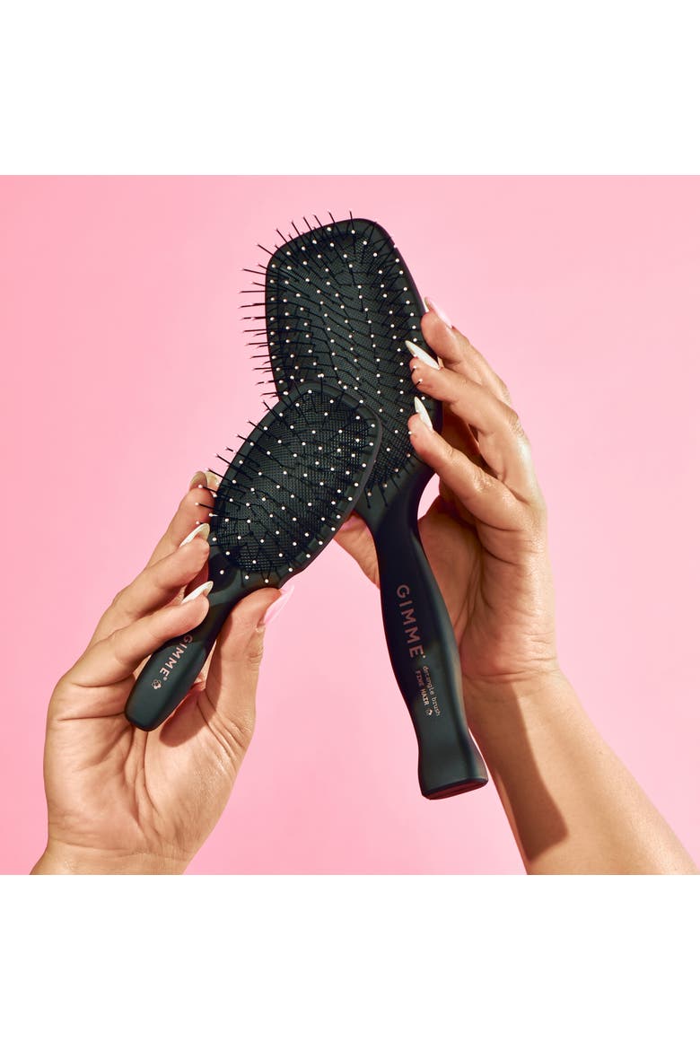 Mini Travel Detangler Brush with Anti-Static, Heat-Resistant & Flexible Nylon Bristle, Alternate, color, Black