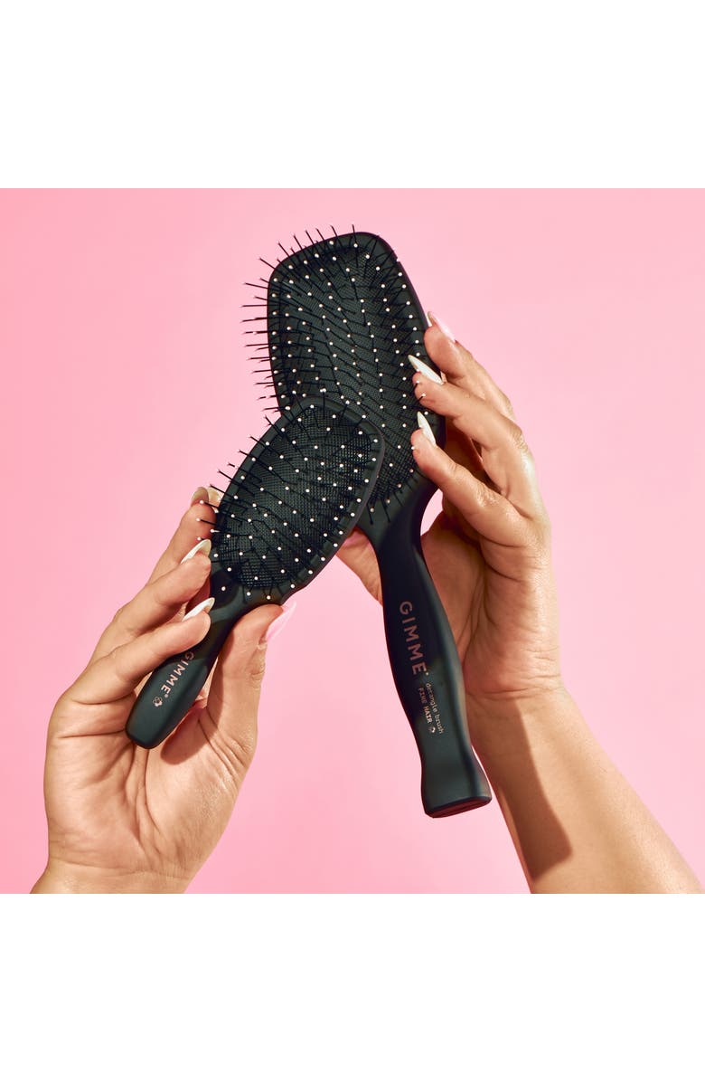 Gimme Beauty Mini Travel Detangler Brush with Anti-Static, Heat-Resistant & Flexible Nylon Bristle, Alternate, color, Black