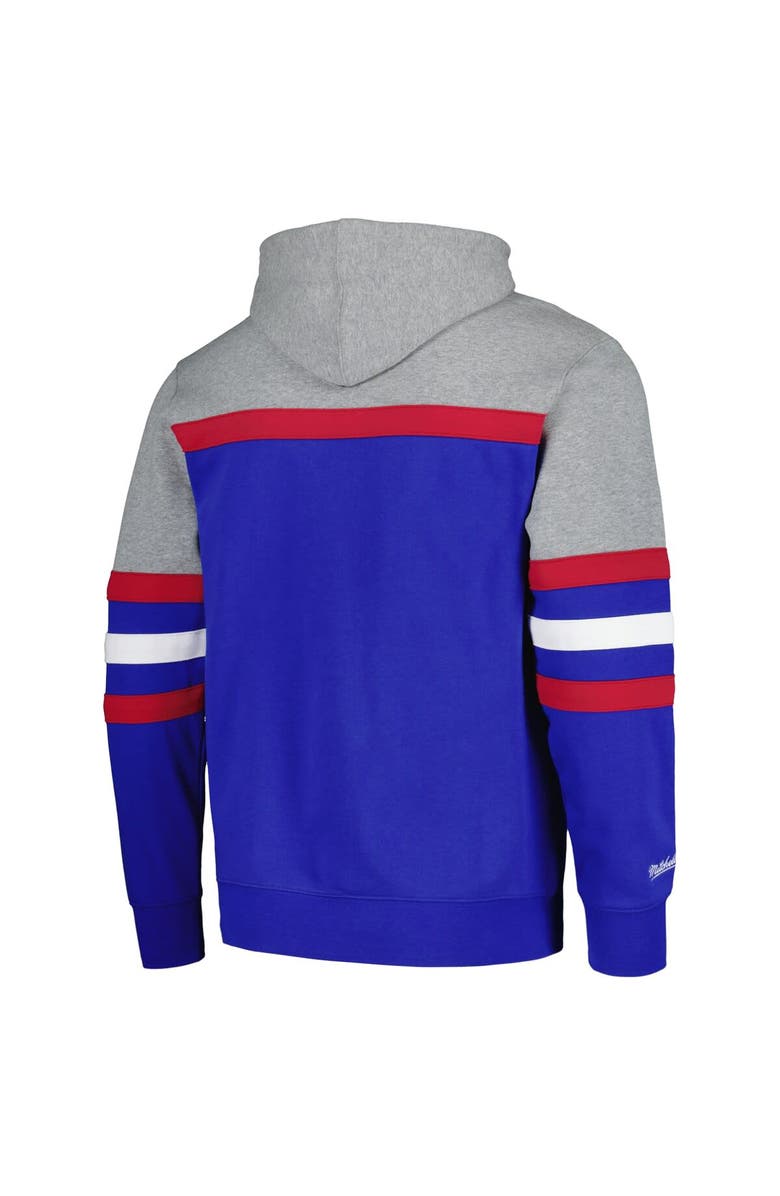 Mitchell & Ness Men's Mitchell & Ness Heather Gray/Royal New England Patriots Big & Tall Head Coach Pullover Hoodie, Alternate, color,