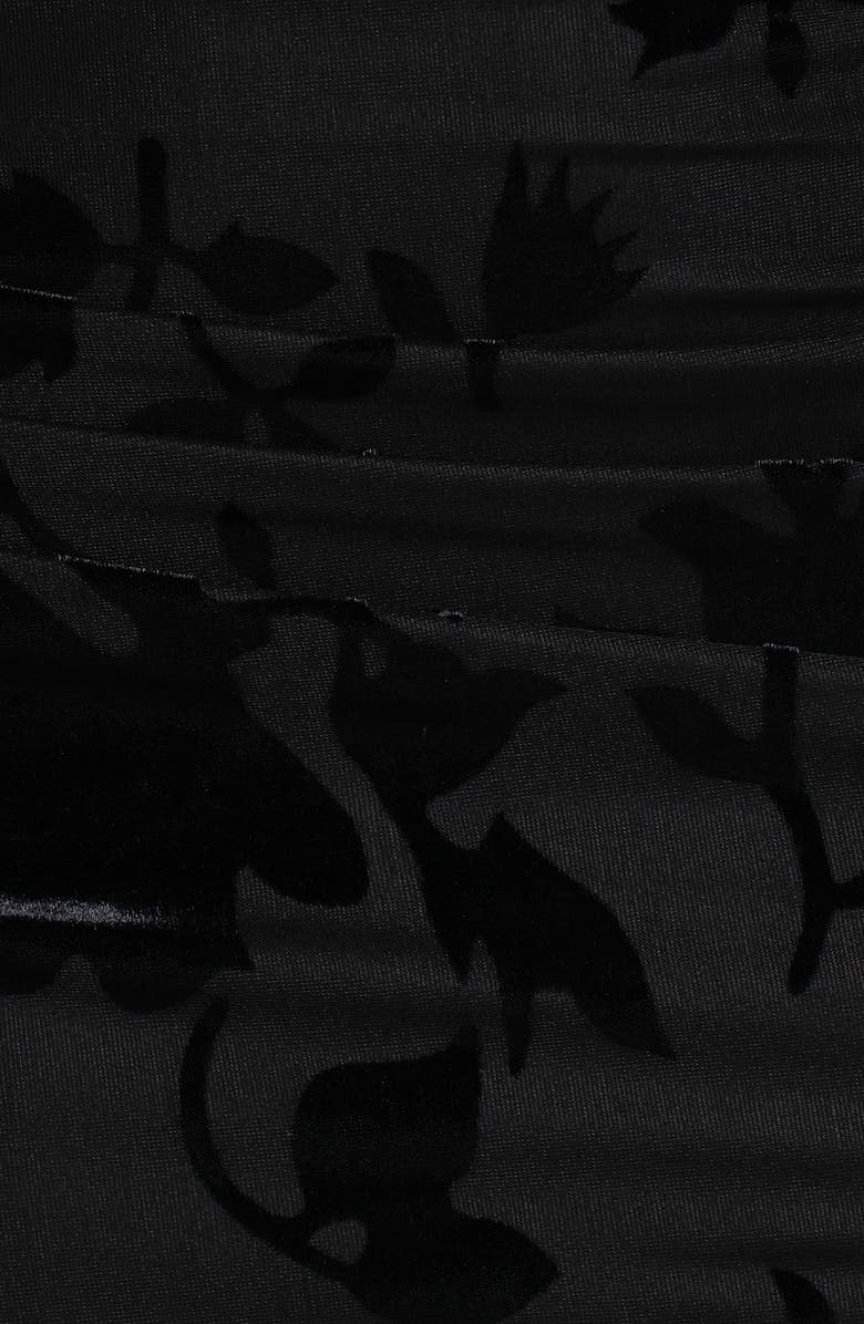 Petal & Pup Elani Velvet Burnout Long Sleeve Shirt, Alternate, color, Black