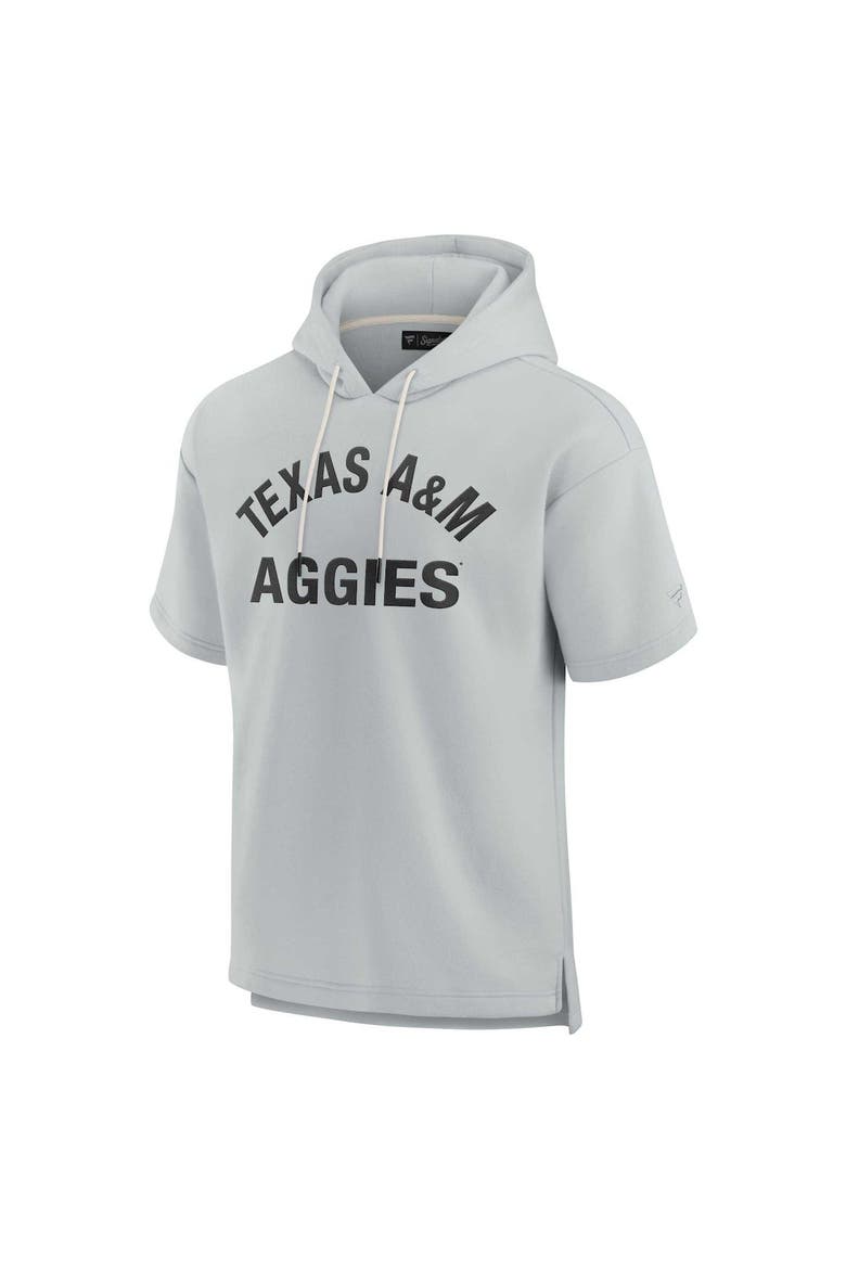 Unisex Fanatics Signature Gray Texas A&M Aggies Elements Super Soft Fleece Short Sleeve Pullover Hoodie, Alternate, color, Gray