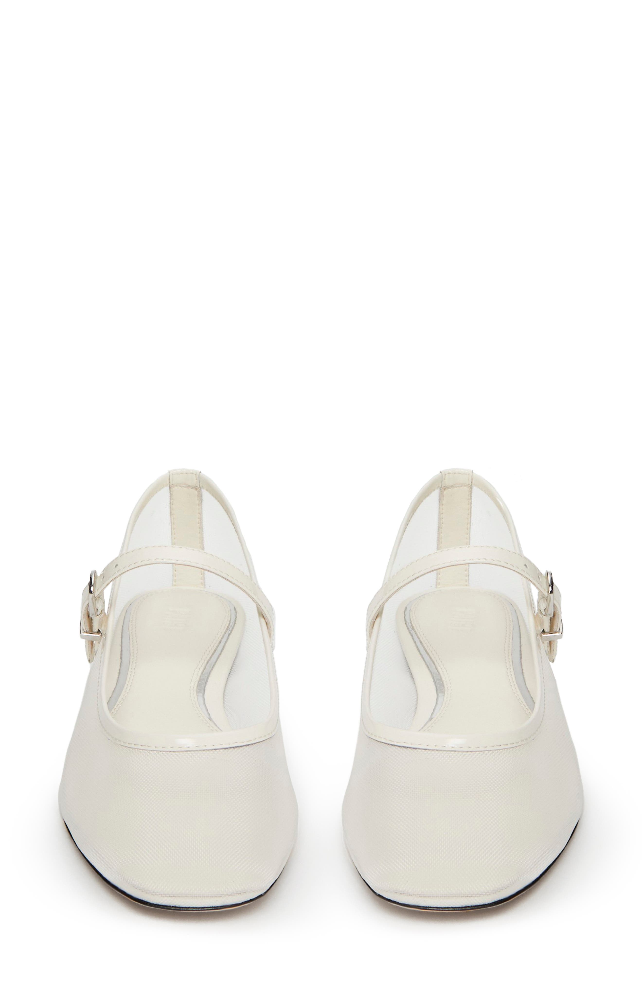 PAIGE Josie Mesh Mary Jane Flat, Alternate, color, Bone