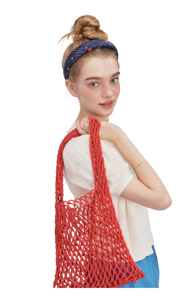 OLAH Celestia Dots Silk Headband, Alternate, color, Blue