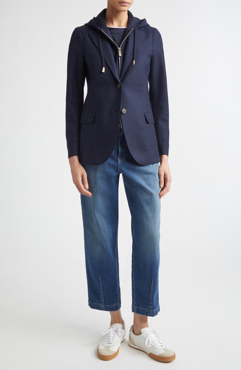 Eleventy High Waist Stretch Denim Straight Leg Ankle Jeans, Alternate, color, 