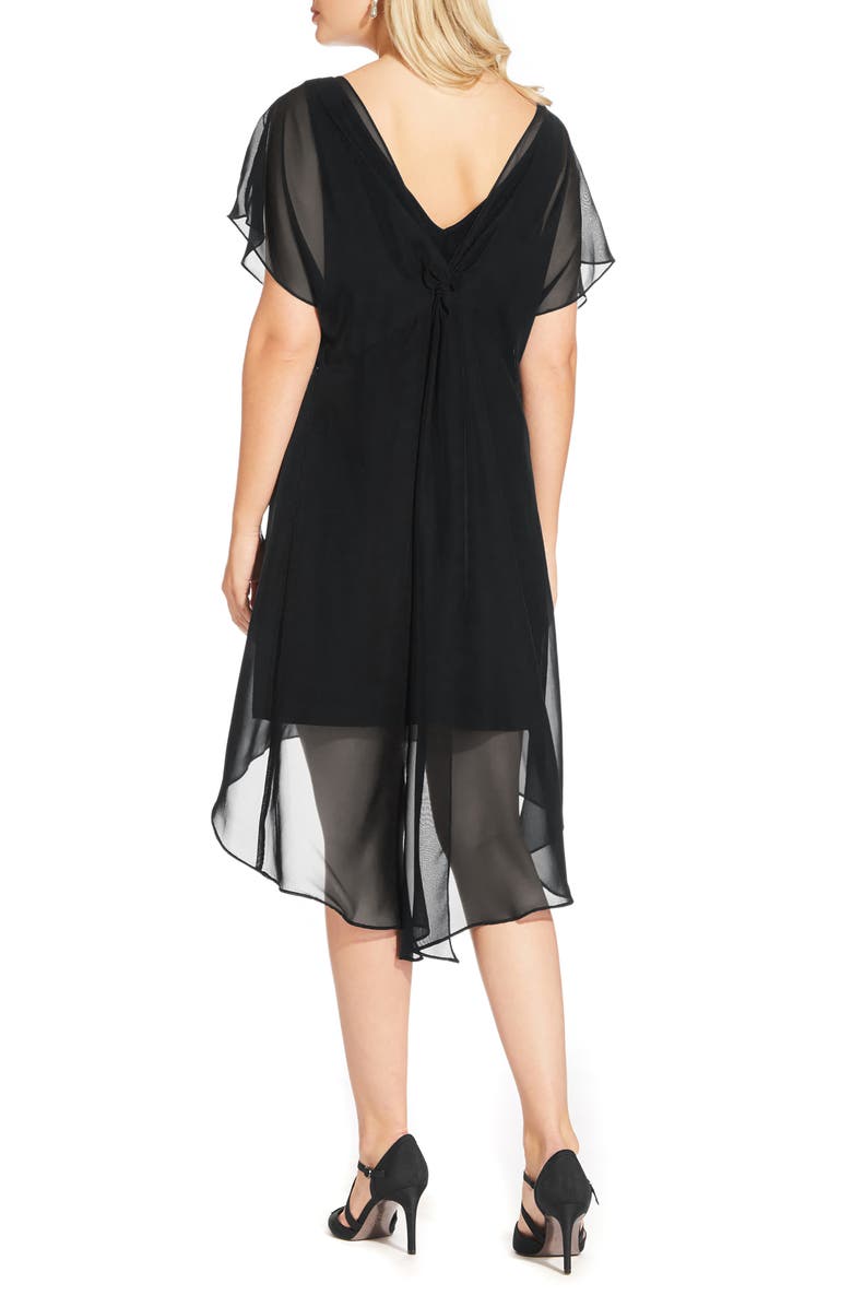Adrianna Papell Chiffon Overlay High-Low Cocktail Dress, Alternate, color,
