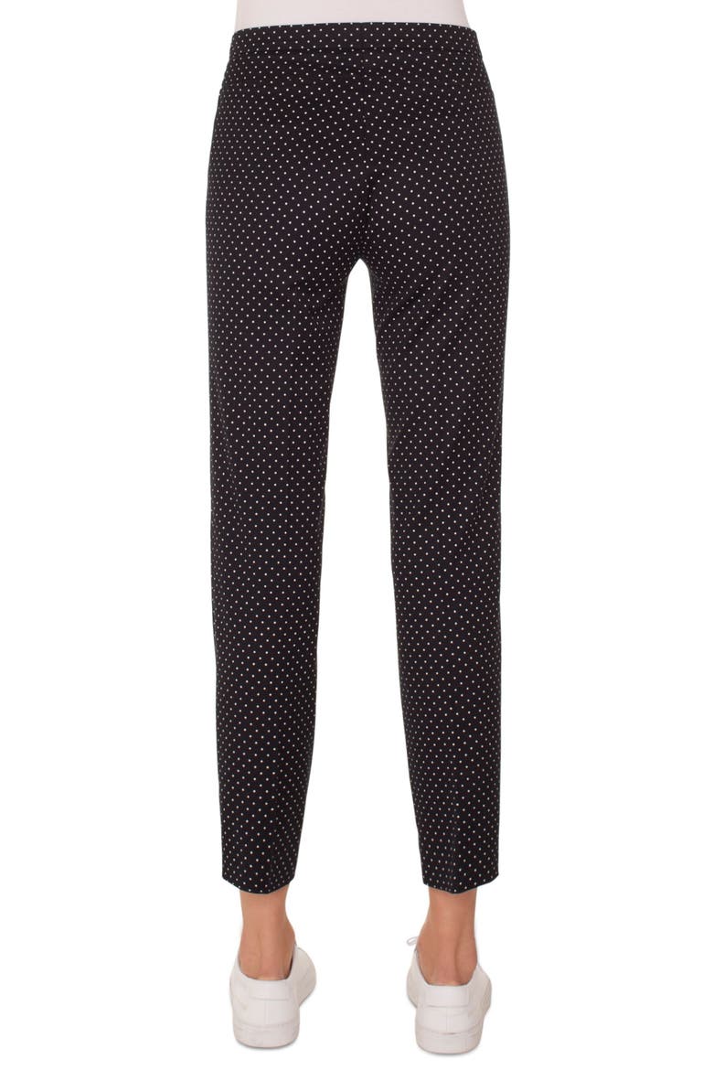 Franca Mini Dot Stretch Cotton Pants, Alternate, color, BLACK/CREAM