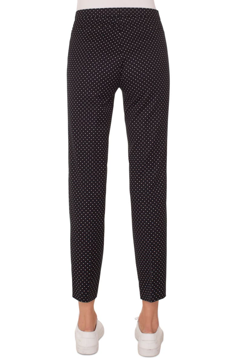Akris punto Franca Mini Dot Stretch Cotton Pants, Alternate, color, Black/Cream