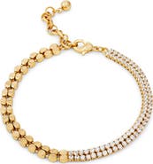 SAVVY CIE JEWELS Cubic Zirconia Double Strand Bracelet
