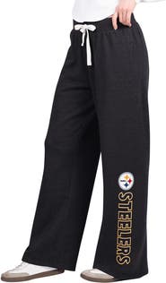 G-III 4HER BY CARL BANKS Women's G-III 4Her by Carl Banks Black Pittsburgh Steelers Field Wide Leg Sweatpants